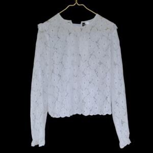 NWT Divided White Floral Lace Lace-Up Ruffle Y2K Coquette Romantic Date Night